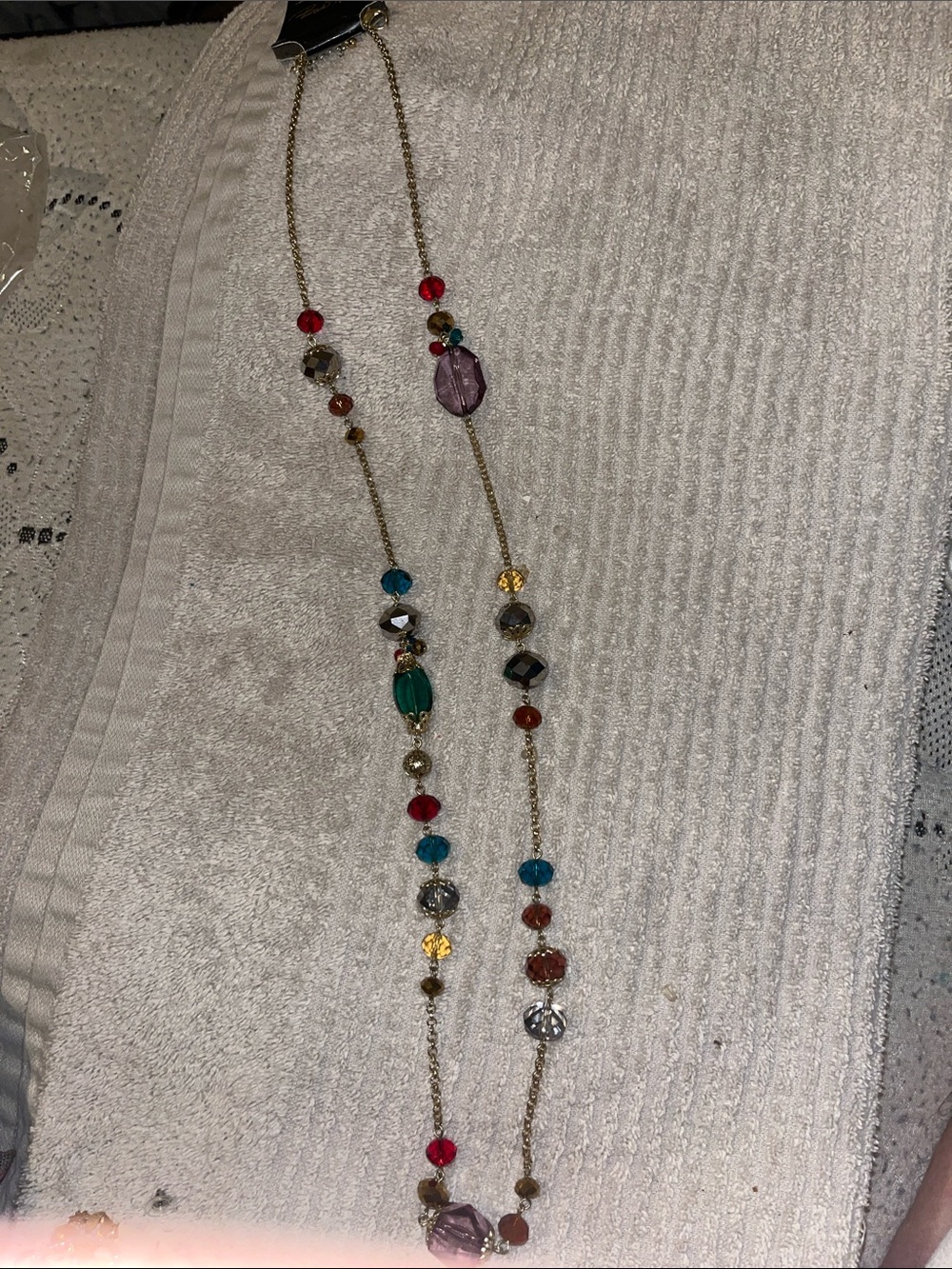 Birch Hill Gold-Tone Necklace with Multicolored Beads